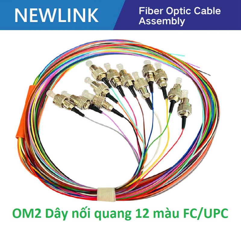 Dây nối quang 12 màu bó mềm FC/UPC Simplex 50/125 Multi-mode OM2 Newlink